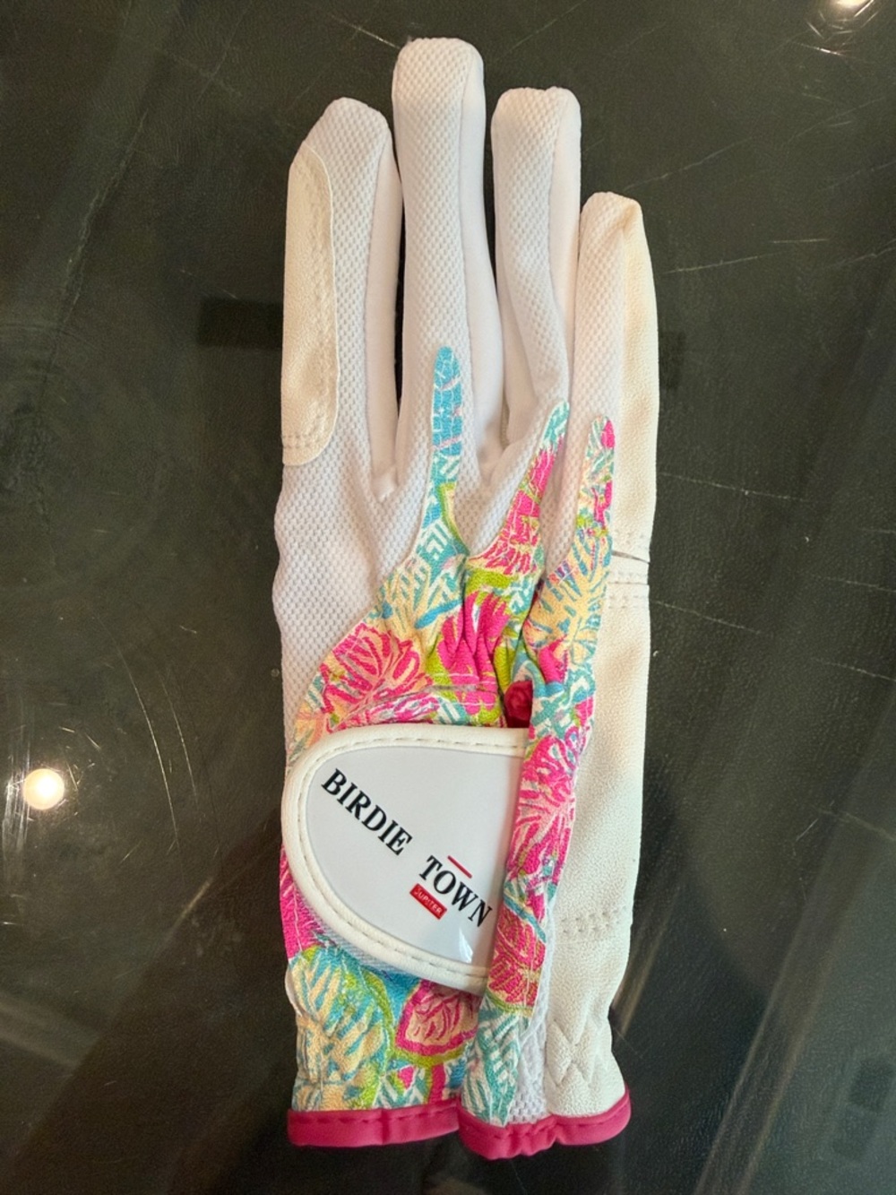 Birdie Town Breathable Synthetic Leather Golf Glove in Colorful Floral
